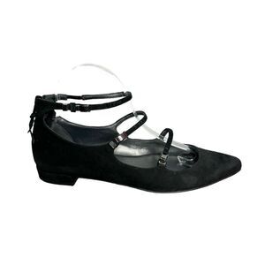 NEW Stuart Weitzman back suede strappy cutout pointy toe mary jane shoes 8.5N